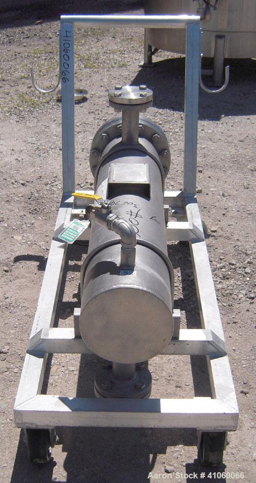 Used Yula U Tube Heat Exchanger, Approximately 37 Square Feet, Stainless Steel, Horizontal.  Model WCV-6C-39-AAS. 304L Stainless steel shell rated 150 psi at 300 deg.f., and –40 def.f. at 150 psi. (4...