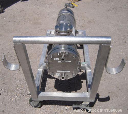 Used Yula U Tube Heat Exchanger, Approximately 37 Square Feet, Stainless Steel, Horizontal.  Model WCV-6C-39-AAS. 304L Stainless steel shell rated 150 psi at 300 deg.f., and –40 def.f. at 150 psi. (4...