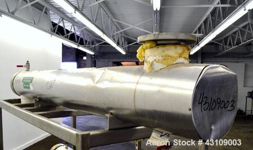 Used Yula Corporation U Tube Heat Exchanger, approximately 71 square feet, horizontal, model WCV-6C-90AS.304L Stainless steel shell rated 150 psi at 300 degrees F.(26) 5/8’’ diameter x 90" long 316L ...