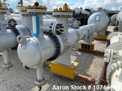 Used Wuxi Chemical Equipment 272 Square Foot Horizontal Shell and Tube Heat Exchanger. Duplex 2205 stainless steel tubes rat...