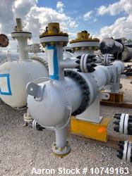 Used Wuxi Chemical Equipment Horizontal 234 Square Foot Shell and Tube Heat Exchanger. Duplex 2205 stainless steel tubes rat...