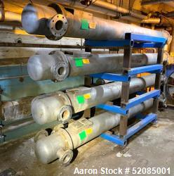 Used- Struthers Industries Shell & Tube Heat Exchanger, Approximate 278.9 Square Feet, 316L Stainless Steel, Horizontal. 316...