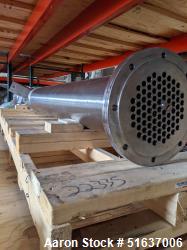 Used- Enerquip Shell & Tube Heat Exchanger, 304L Stainless Steel, Vertical. Approximate 89 square feet. 304L Stainless steel...