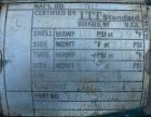 Used ITT Standard 2 Pass U Tube Heat Exchanger, 32 square feet, model 08048, type B-300S, horizontal. Carbon steel shell rated 150 psi at 375 deg.f., (22) 3/4