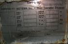 Used Ketema shell and tube heat exchanger, type 1-V-2(BEM), 622 square feet, horizontal. Carbon steel shell, 304 stainless steel tubes, 316 stainless steel heads. (322) tubes X 5/8