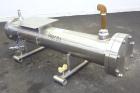 Used Enerquip 8 Pass Shell and Tube Heat Exchanger, approximately 85 square feet, stainless steel, horizontal.  304L Stainless steel shell rated 150 psi at -20 to 375 degrees F.  (160) 3/8
