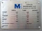 Used Mason Manufacturing 4 Pass U Tube Shell & Tube Heat Exchanger