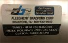 Allegheny Bradford Sanitary 2 Pass Shell & Tube Heat Exchanger