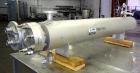 Used Allegheny Bradford U Tube Heat Exchanger, approximately 35 square feet, horizontal. 304 Stainless steel shell rated 150 psi at 20 to 350 degrees F, (50) 3/8