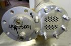 Used Allegheny Bradford U Tube Heat Exchanger, approximately 35 square feet, horizontal. 304 Stainless steel shell rated 150 psi at 20 to 350 degrees F, (50) 3/8
