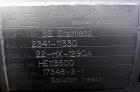 Used Allegheny Bradford U Tube Heat Exchanger, approximately 35 square feet, horizontal. 304 Stainless steel shell rated 150 psi at 20 to 350 degrees F, (50) 3/8