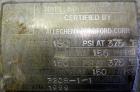 Used Allegheny Bradford 6 Pass U Tube Heat Exchanger, Approximately 35 Square Feet, Horizontal. 304L Stainless steel shell rated -20 to 150 psi at 375 degrees F. (30) 1/2