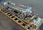 Used Ametek Single Pass Shell & Tube Heat Exchanger, 123 Square Feet, Horizontal. Size 10-A-72, Type AHT-1-A-SS. 316 Stainless steel shell rated 150 psi at 400 degrees F. (112) 5/8” Diameter x 72” lo...