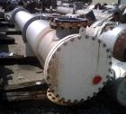 USED: Arjay Industries Ltwo pass shell and tube heat exchanger, 2777 square feet, horizontal. 304L stainless steel shell rated 150 psi at 200 deg F, (408) 1
