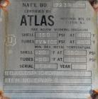 Used Atlas Industrial Shell and Tube Heat Exchanger, 686 square feet, horizontal. Tema type BEM 21-120. Carbon steel shell rated 150 psi at 450 deg F and –20 deg F at 150 psi. (350) 3/4