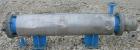 USED: Atlas four pass shell and tube heat exchanger, 17.6 square feet, horizontal. Carbon steel shell rated FV and 150 psi at 400 deg F, (28) 5/8