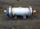 Used Chemineer Shell & Tube Heat Exchanger Static Mixer, Approximate 50 Square Feet, Vertical. 304 Stainless steel shell rated 150 psi at 100 degrees F. (64) 1