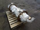 Used Chemineer Shell & Tube Heat Exchanger Static Mixer, Approximate 50 Square Feet, Horizontal. 304 Stainless steel shell rated 150 psi at 100 degrees F. (64) 1
