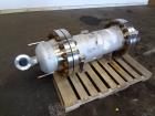 Used Chemineer Shell & Tube Heat Exchanger Static Mixer, Approximate 50 Square Feet, Horizontal. 304 Stainless steel shell rated 150 psi at 100 degrees F. (64) 1