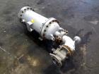 Used Chemineer Shell & Tube Heat Exchanger Static Mixer, Approximate 50 Square Feet, Vertical. 304 Stainless steel shell rated 150 psi at 100 degrees F. (64) 1