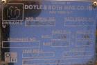 Used Doyle And Roth Shell And Tube Heat Exchanger, 98 square feet, vertical. Carbon steel shell rated 100 psi at 100 deg.f., (126) 3/4