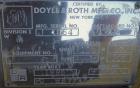 Used- Doyle and Roth Shell and Tube Heat Exchanger, 98 square feet, vertical. Carbon steel shell rated 100 psi at 100 deg F,...