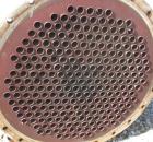 Used Doyle and Roth Single Pass Shell and Tube Heat Exchanger, 969 square feet, horizontal. 316L Stainless steel shell with expansion ring rated 50 psi at –20 to 350 degrees F. (247) 1-1/4