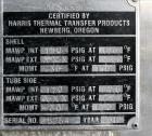 Unused- Harris Thermal Transfer Products 2 Pass Shell & Tube Heat Exchanger, Approximate 8,391 Square Foot, Type BEM, Size 56.3-20, Horizontal. Carbon steel shell rated 150 psi at -30 to 170 degrees ...