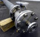 Used Johansing Iron Works Shell & Tube Heat Exchanger, Approximate 37 Square Feet, Vertical. Carbon steel shell rated 150 psi at 170 degrees F. (24) 316L Stainless Steel 3/4