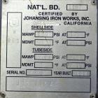 Used- Johansing Iron Works Shell & Tube Heat Exchanger, Approximately 37 Square Feet, Vertical. Carbon steel shell rated 150...