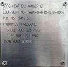 Unused Joseph Oat Corporation 8-Pass U-Tube Shell & Tube Heat Exchanger – 5,700 Sq Ft, Carbon Steel Shell, 304L SS Tubes