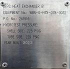 Unused- Joseph Oats Shell & Tube U-Tube Heat Exchanger.