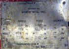 Used Mason Single Pass Shell & Tube Heat Exchanger, 448 Square Feet, Vertical. Carbon steel shell rated 100psi at -20 to 200 degrees F., (305) 5/8
