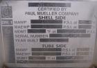 Unused- Mueller 2 Pass Shell and Tube Heat Exchanger, 101 square feet, horizontal. STI Tema Type BEM, Tema Size 6-240, Tema Class C. 304 stainless steel shell rated 125 psi at 600 deg F and -20 deg F...