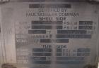 Unused- Mueller 4 Pass Shell And Tube Heat Exchanger, 9 square feet, Horizontal. Tema Type BEM, Tema Size 6-48, Tema Class C. 304 stainless steel shell rated 150 psi at 400 deg.f., and -20 deg.f. at ...