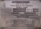 Unused- Mueller 4 Pass Shell And Tube Heat Exchanger, 9 Square Feet, Horizontal. STI Tema Type BEM, Tema Size 6-48, Tema Class C. 304 stainless steel shell rated 150 psi at 400 deg.f., and -20 deg.f....