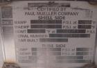 Unused- Mueller Single Pass Shell and Tube Heat Exchanger, 42 square feet, horizontal. Tema Type BEM, Tema Size 6-96, Tema Class C. 304 stainless steel shell rated 150 psi at 200 deg F and -20 deg F ...