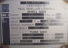 Unused- Mueller 4 Pass U Tube Shell and Tube Heat Exchanger, 175 square feet, horizontal. Tema Type BEU, Tema Size 10-192, Tema Class C. 304 stainless steel shell rated 150 psi at 500 deg F and -20 d...