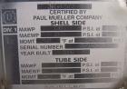 Unused- Mueller U Tube Shell and Tube Heat Exchanger, 56 square feet, horizontal. Tema Type BEU, Tema Size 6-192, Tema Class C. 304 stainless steel shell rated 150 psi at 600 deg F and -20 deg F at 1...