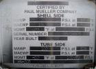 Unused- Mueller U Tube Heat Exchanger, 18 Square Feet, Horizontal. STI Tema Type BEU, Tema Size 8-48, Tema Class C. 304 stainless steel shell rated 100 psi at 482 deg F and -20 deg F at 100/fv psi. (...