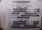 Unused- Mueller U Tube Heat Exchanger, 18 Square Feet, Horizontal. STI Tema Type BEU, Tema Size 8-48, Tema Class C. 304 stainless steel shell rated 100 psi at 482 deg F and -20 deg F at 100/fv psi. (...