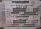 Unused- Mueller U Tube Shell and Tube Heat Exchanger, 56 square feet, horizontal. Tema Type BEU, Tema Size 8-96, Tema Class C. 304 stainless steel shell rated 150 psi at 400 deg F and -20 deg F at 15...