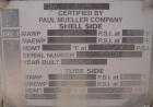 Unused- Mueller U Tube Shell and Tube Heat Exchanger, 56 square feet, horizontal. Tema Type BEU, Tema Size 8-96, Tema Class C. 304 stainless steel shell rated 150 psi at 400 deg F and -20 deg F at 15...