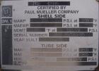 Unused- Mueller Single Pass Shell and Tube Heat Exchanger, 77 square feet, horizontal. STI Tema Type BEU, Tema Size 8-108, Tema Class C. SA53 carbon steel shell rated 150 psi at 200 deg F, and -20 de...