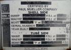 Unused- Mueller Single Pass Shell and Tube Heat Exchanger, 77 square feet, horizontal. STI Tema Type BEU, Tema Size 8-108, Tema Class C. SA53 carbon steel shell rated 150 psi at 200 deg F, and -20 de...