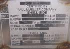 Unused- Mueller Single Pass Shell and Tube Heat Exchanger, 77 square Feet, horizontal. STI Tema Type BEU, Tema Size 8-108, Tema Class C. SA53 carbon steel shell rated 150 psi at 200 deg F and -20 deg...