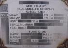 Unused- Mueller U Tube Shell snd Tube Heat Exchanger, 56 square feet, horizontal. Tema Type BEU, Tema Size 8-96, Tema Class C. 304 stainless steel shell rated 150 psi at 400 deg F and -20 deg F at 15...
