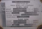 Unused- Mueller U Tube Shell and Tube Heat Exchanger, 31 Square Feet, Horizontal. Tema Type BKU, Tema Size 6/12-120, Tema Class C. 304 stainless steel shell rated 150 psi at 500 deg F and -20 deg F a...