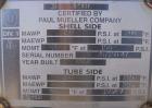 Unused- Mueller Shell and Tube Heat Exchanger, 341 square feet, horizontal. Carbon steel shell rated 150 psi at 200 deg F and -20 deg F at 150 psi. (109) 3/4'' diameter x 16' long 304 stainless steel...