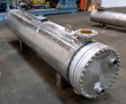 Used Yula U Tube Shell & Tube Heat Exchanger, 672 Square Feet, Model WCV-8J-108AA2S. 316L Stainless steel tubes, tube sheet and bonnet. (321) U tubes rated 150 psi at 350 degrees F., 304 stainless st...